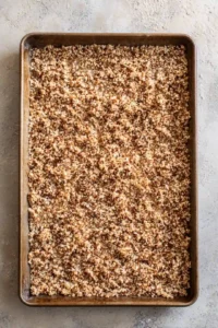 Spread the mixture on a baking sheet in a single layer