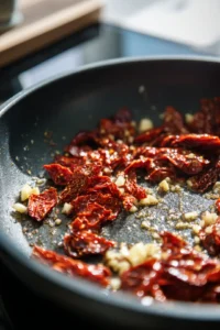 Stir in the chopped sun-dried tomatoes and cook for another 3-4 minutes