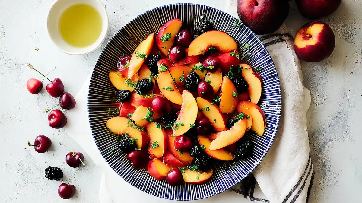 Summer peach fruit salad