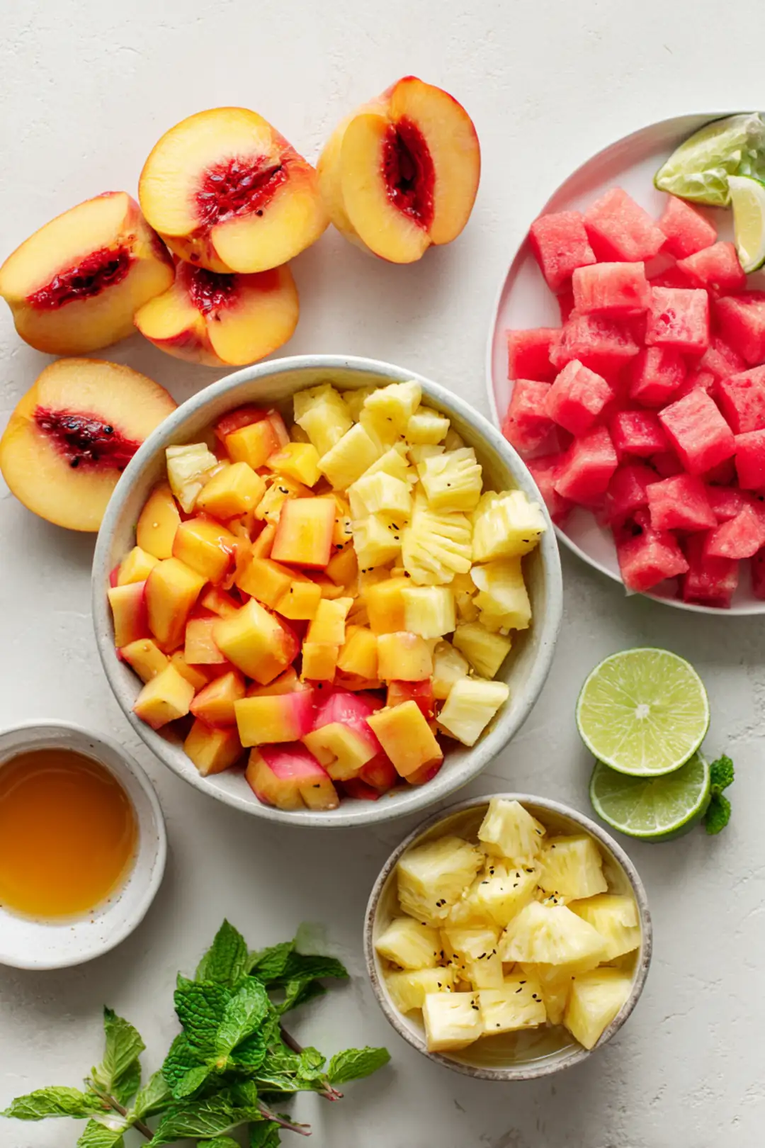 Summer Peach Fruit Salad - ingredients