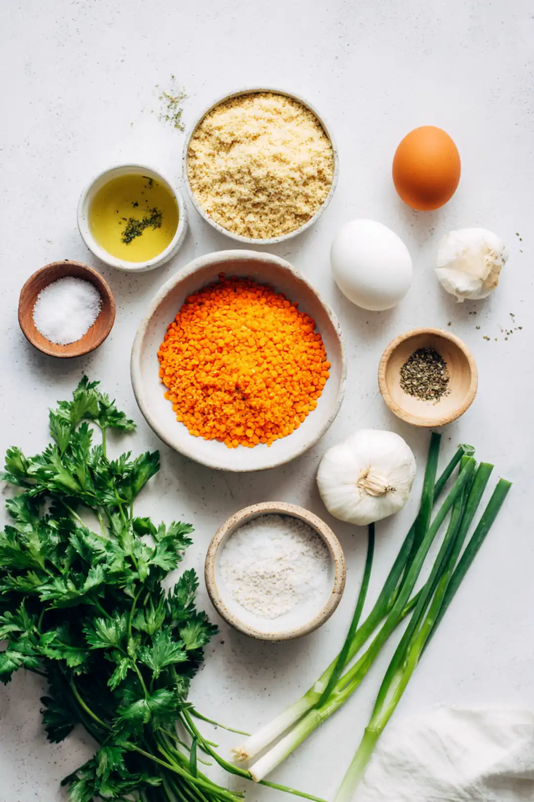 Sweet potato and red lentil patties ingredients