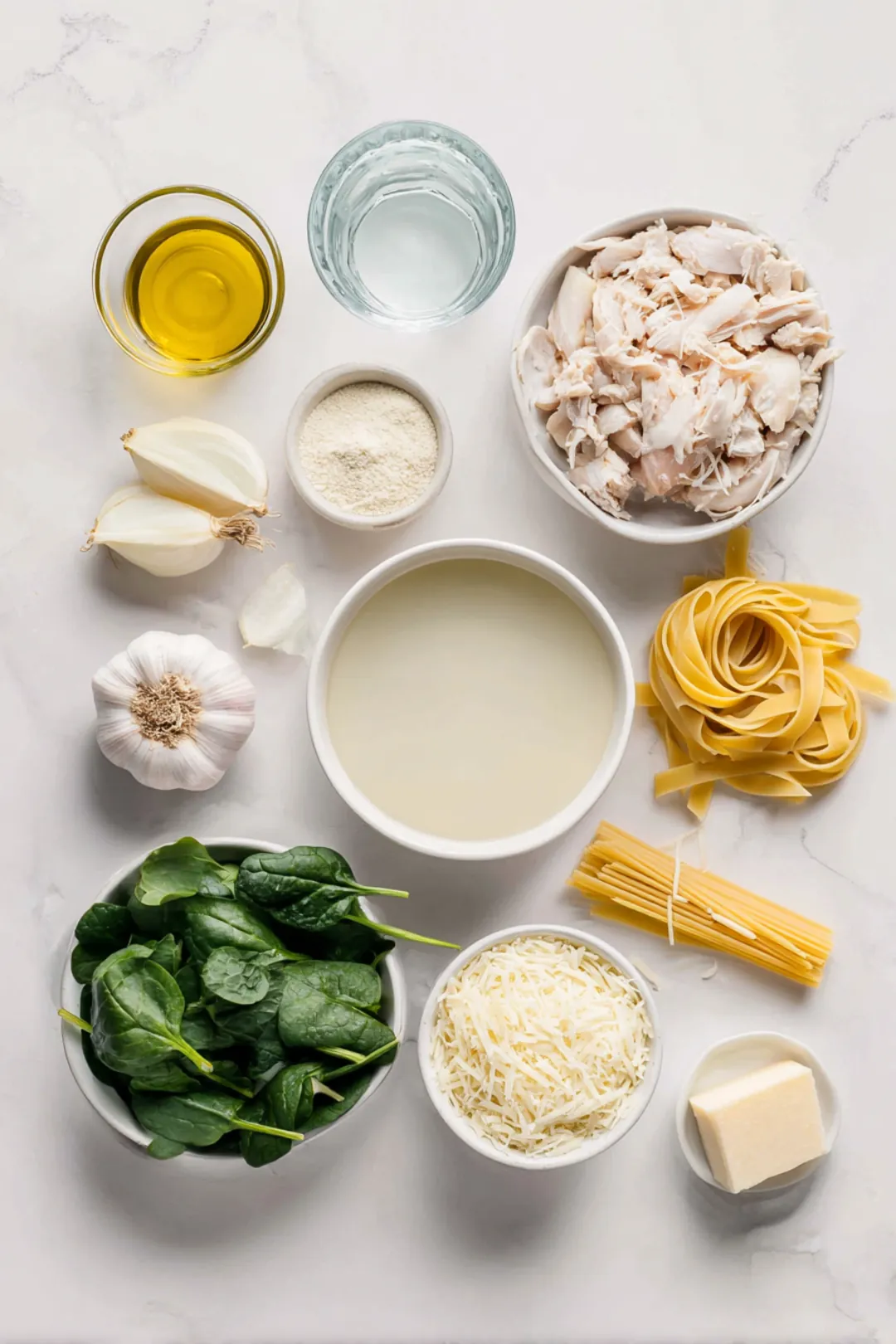 White Chicken Lasagna Soup - ingredients